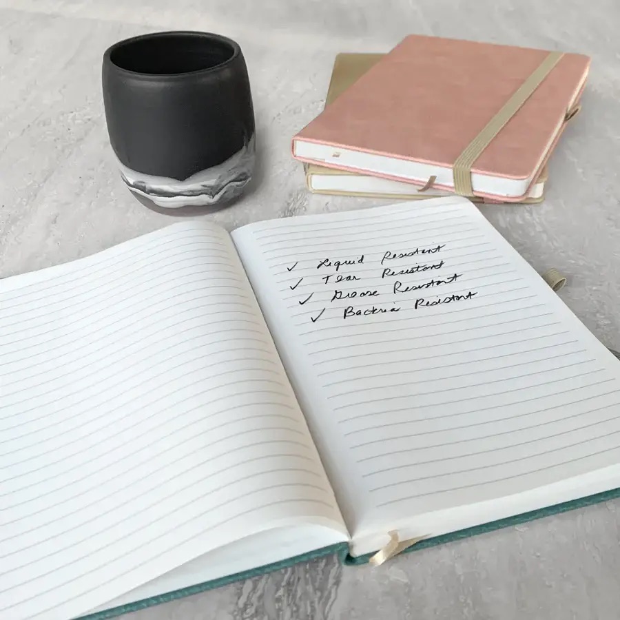 open lined journal from stone paper